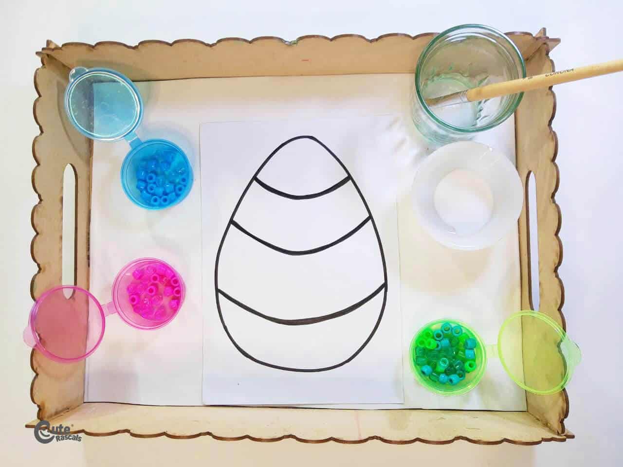Eggs With Colored Beads Easter activity for preschoolers
