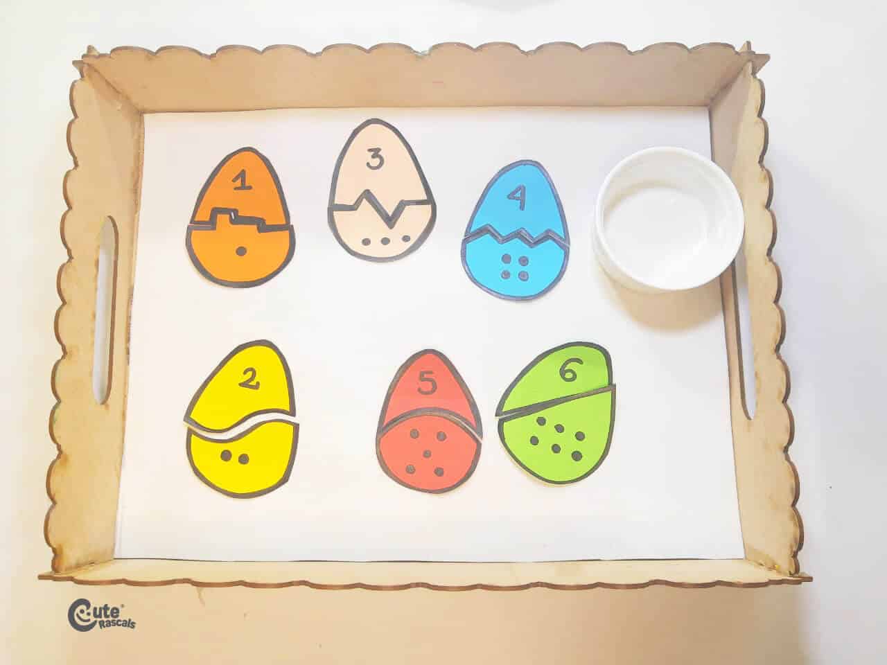 Easter eggs with numbers and quantities