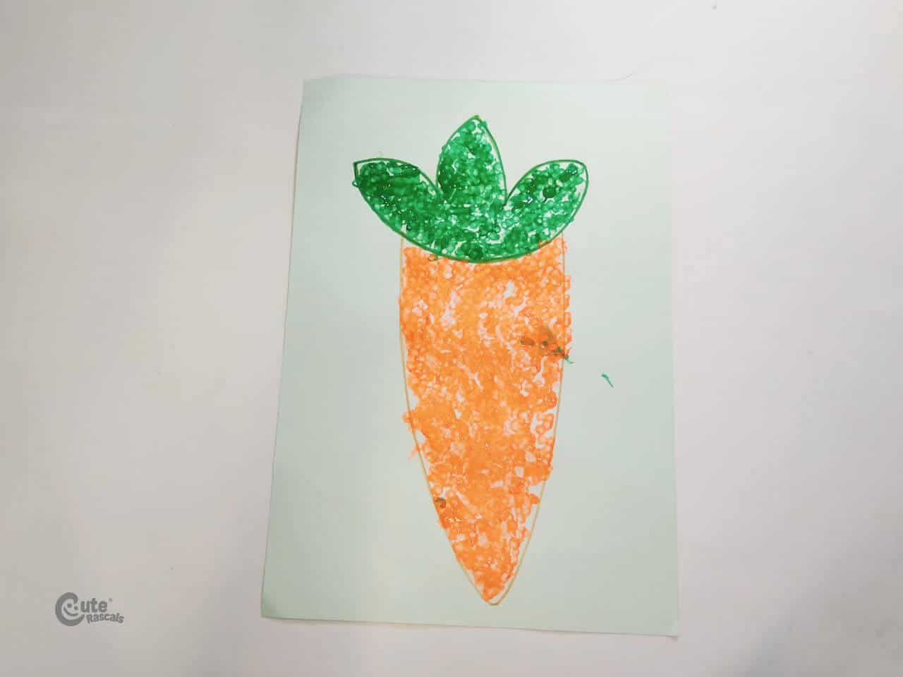 Carrot art with cotton swabs