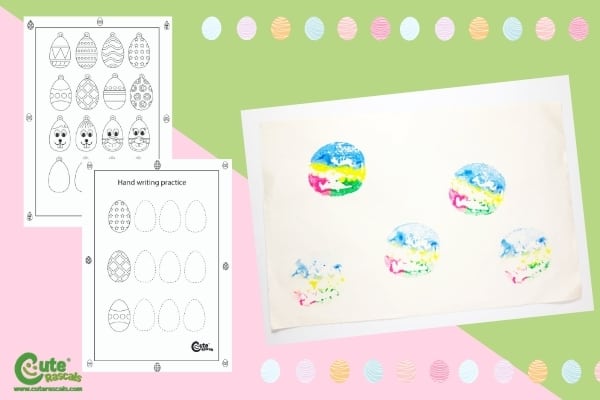 Stamping Easter Egg Art for Kids Montessori Worksheets (4-6 Year Olds)