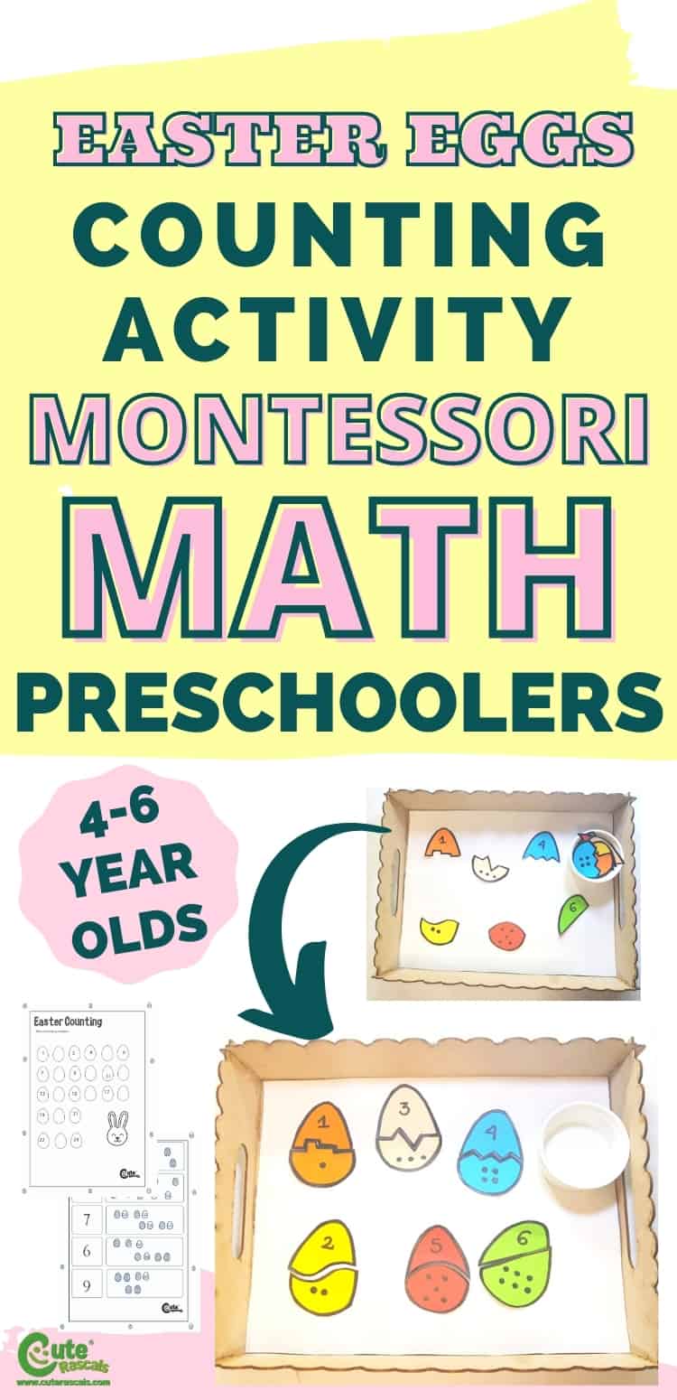 Easy and fun Easter egg themed Montessori Math number activities for preschoolers.