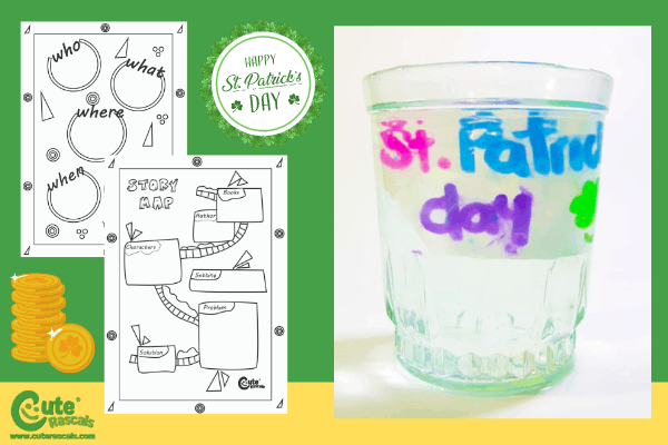 St. Patrick's Day Floating Letters Preschool Science Activities STEM Worksheets (4-6 Year Olds)