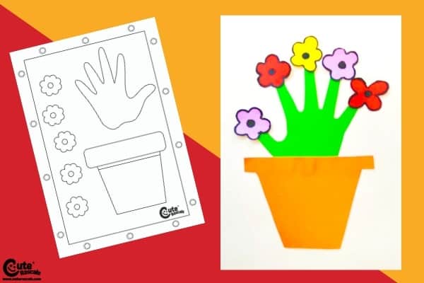 Flowers in a Pot Spring Crafts for Kids Montessori Worksheets (4-6 Year Olds)