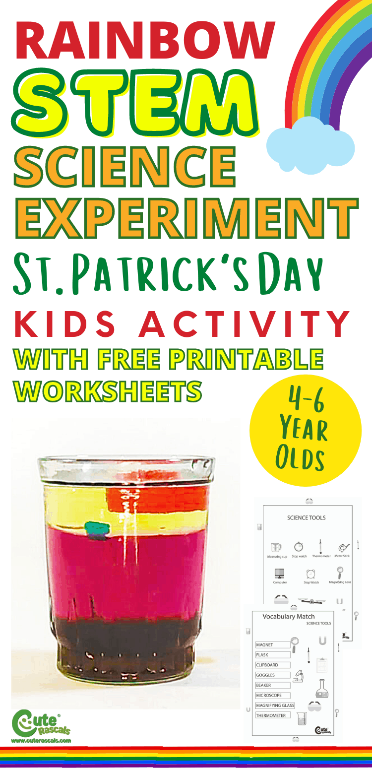 Fun St. Patrick's Day rainbow easy kids science experiments