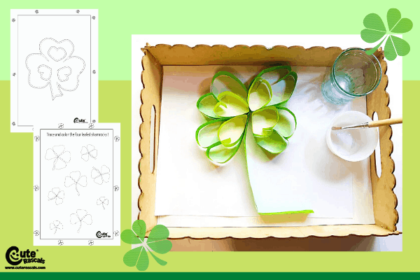 Shamrock Craft Activities for Kids Montessori Home Activity with Free Printable Worksheets (4-6 Year Olds)