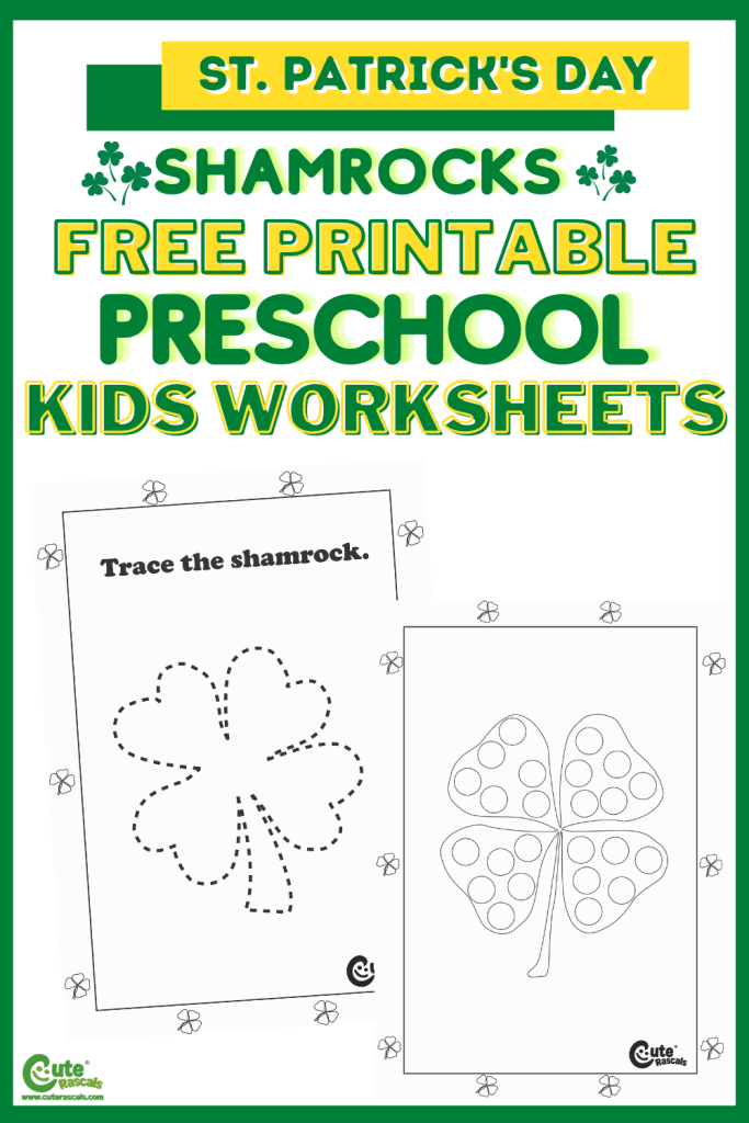 Free printable St. Patrick's Day worksheets. Fine Motor Activities for Kids 