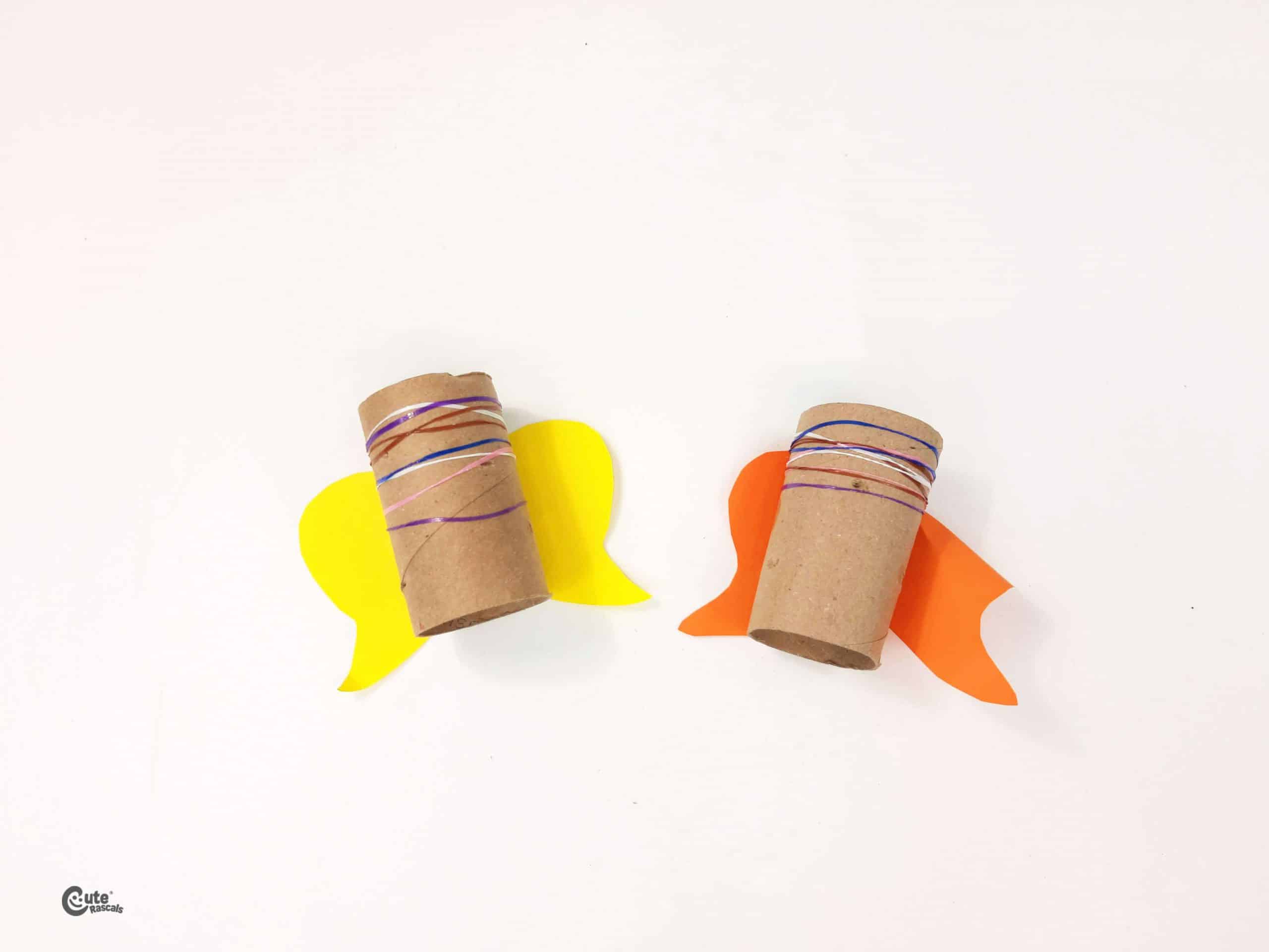 Fine motor activity of arranging rubbers on a cardboard tube. fine motor skills activity for preschoolers