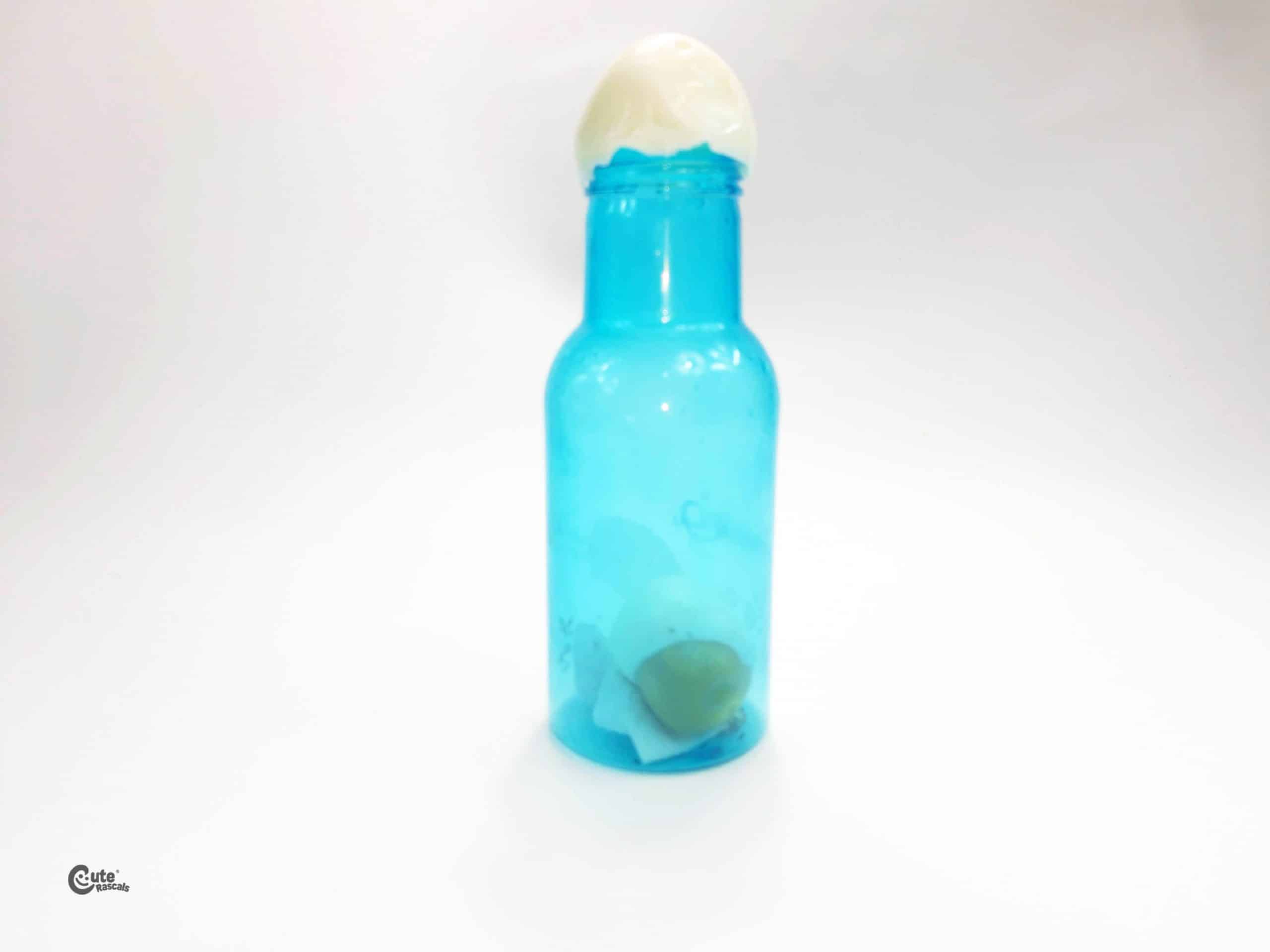 Egg inside a bottle Easter science experiments for preschoolers