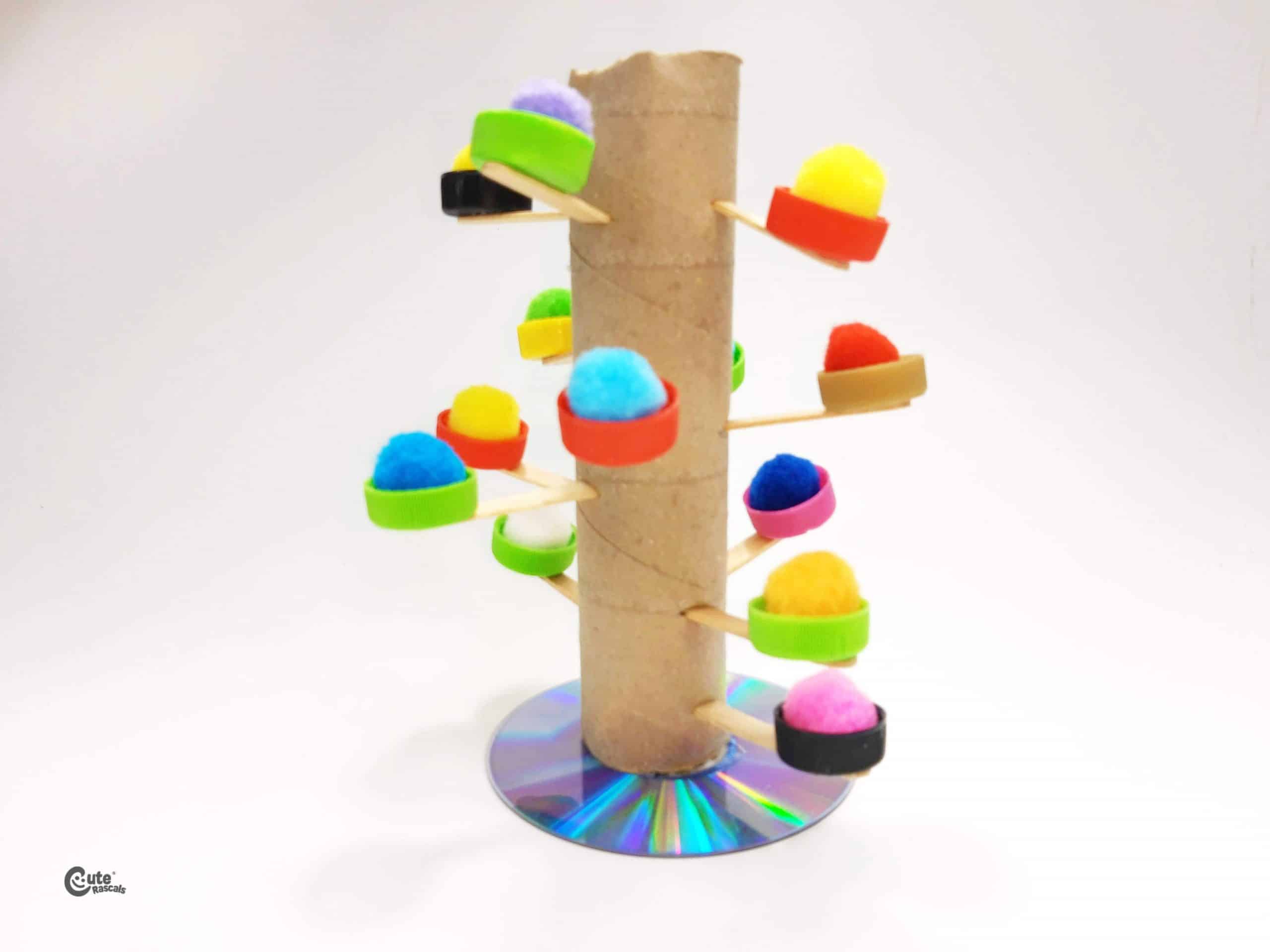 Fine motor activity made with recyclable materials. Earth Day activities for kids
