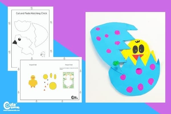 Little Chick Easter Crafts for Preschoolers Montessori Worksheets (4-6 Year Olds)