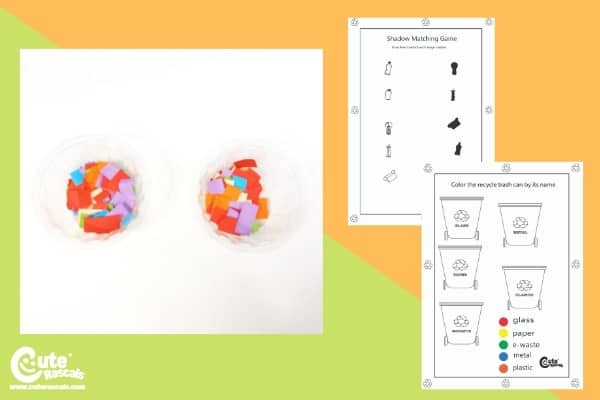Collecting Paper Earth Day Activities for Preschoolers Fine Motor Skills Worksheets (4-6 Year Olds)
