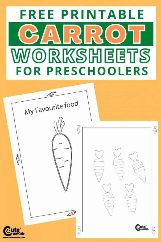 Free printable carrot worksheets for preschoolers