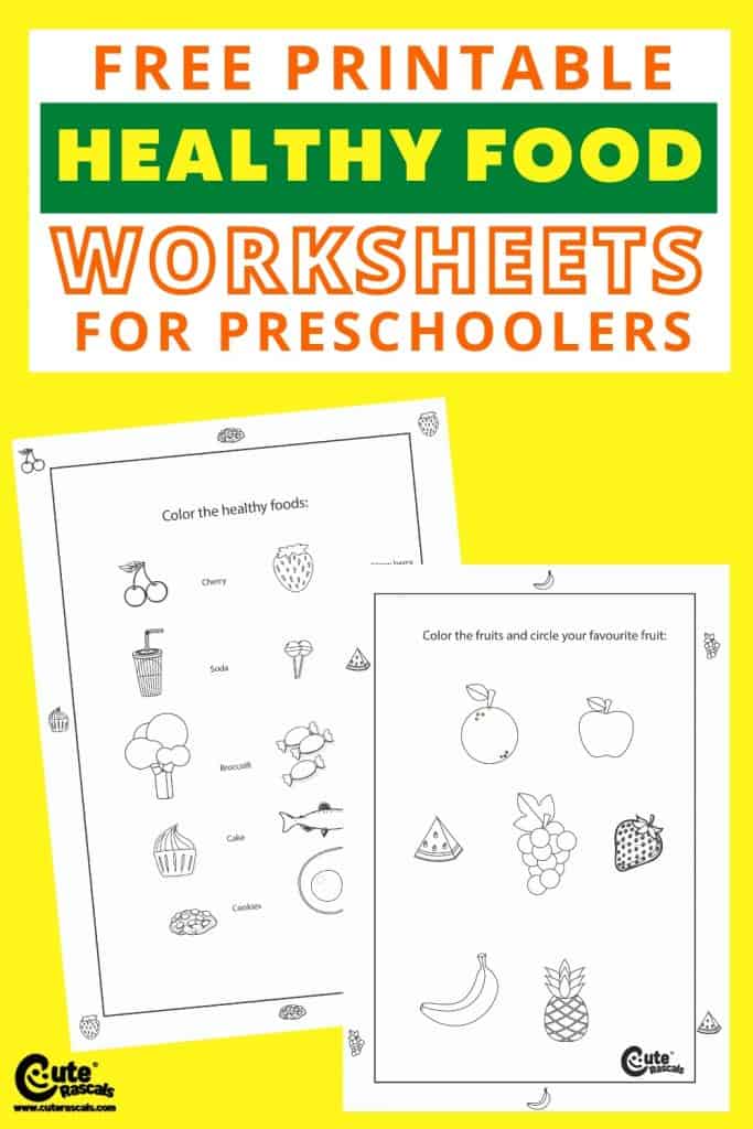 Free printable healthy food worksheets