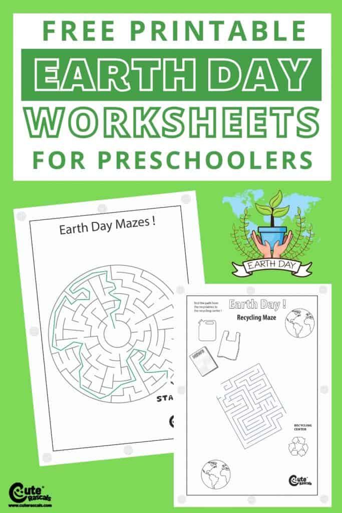 Free printable Earth day worksheets for kids