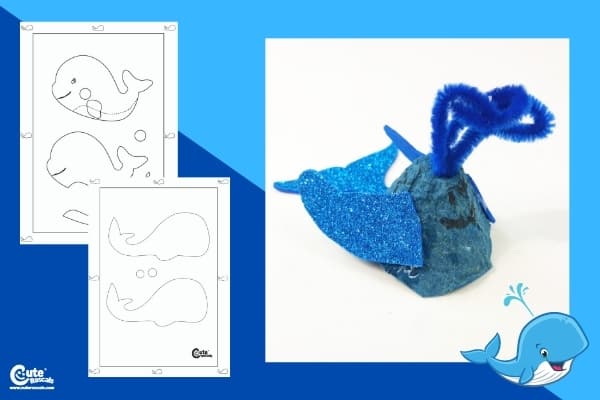 Recycled Whale Earth Day Crafts Montessori Worksheets (4-6 Year Olds)