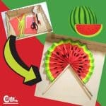 Watermelon Folding Fan Cool Crafts with Paper for Kids Montessori Worksheets (4-6 Year Olds)