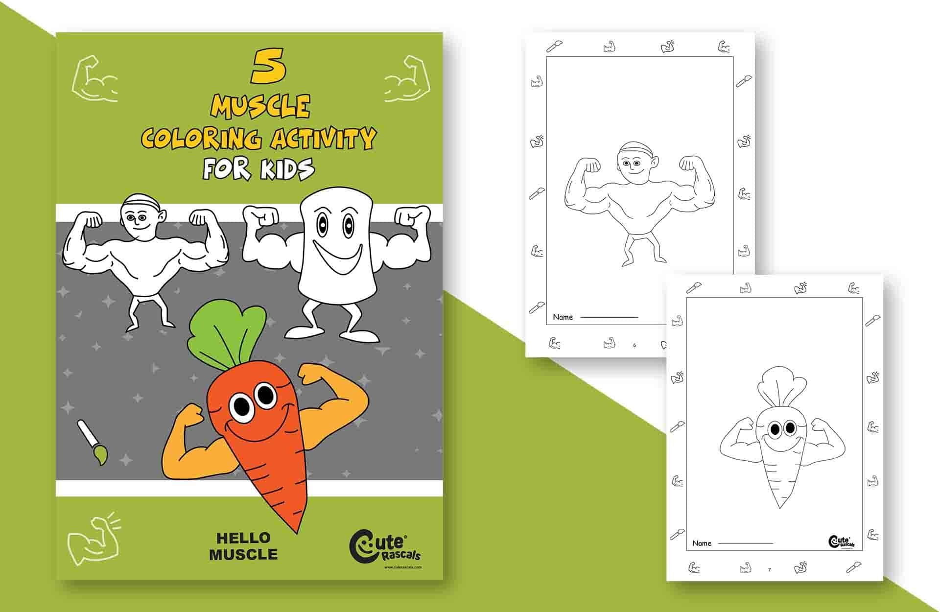 5 Strong Muscle Coloring Pages for Kids to Learn