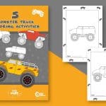5 Big Monster Truck Coloring Pages for Kids' Playtime