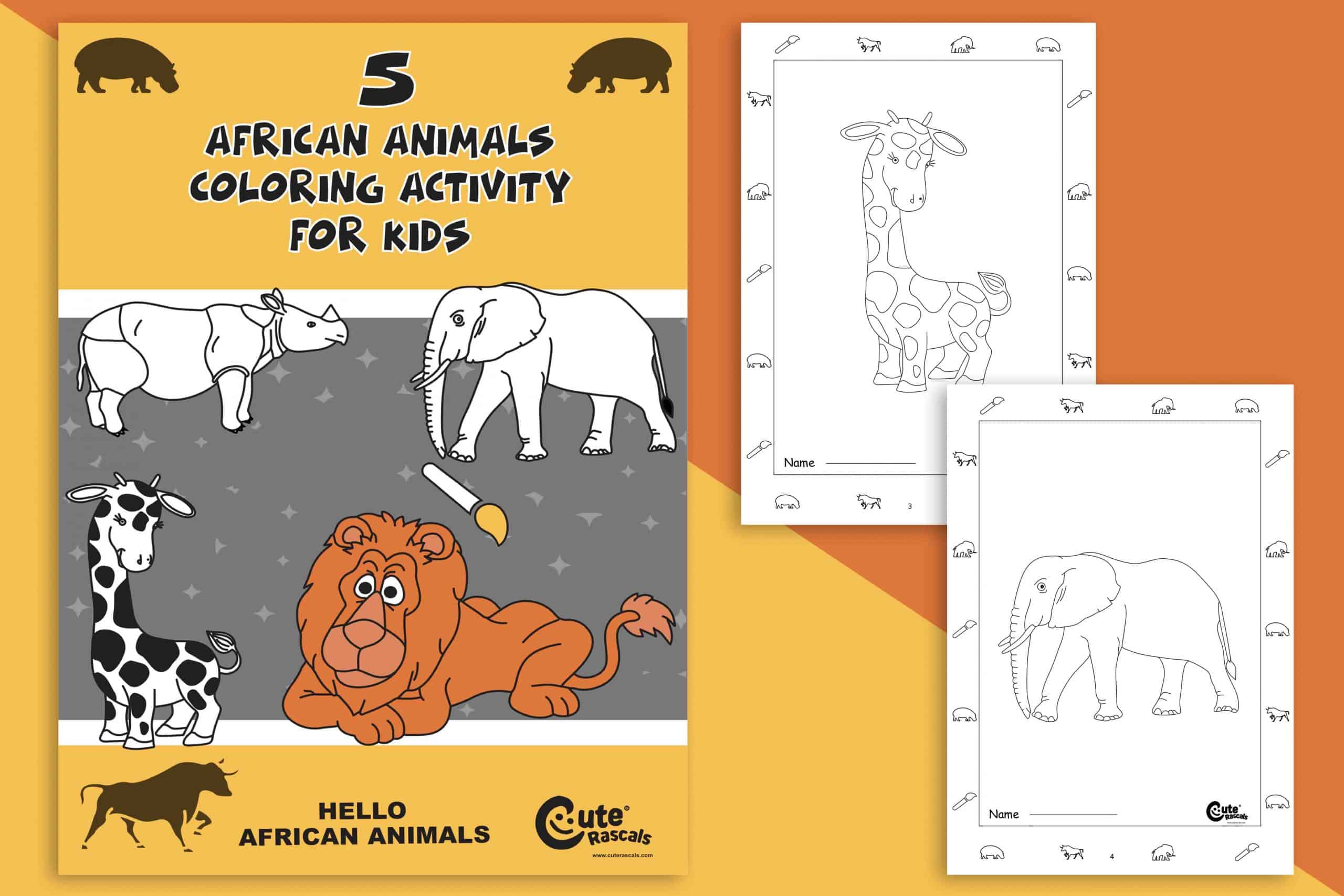 5 African Animal Coloring Pages for an Amazing Playtime
