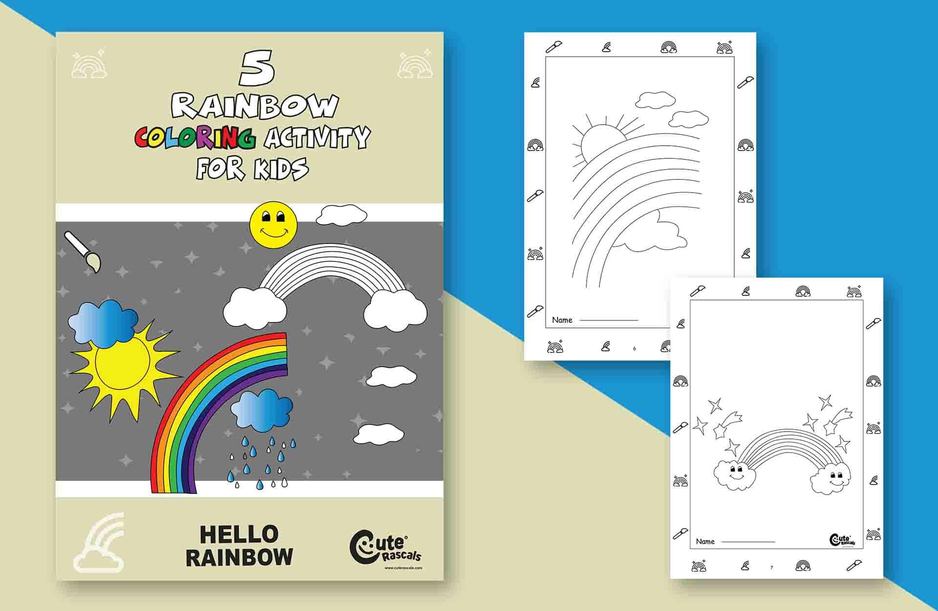 Magical Rainbow Coloring Pages for Kids (5 Unique Rainbows)
