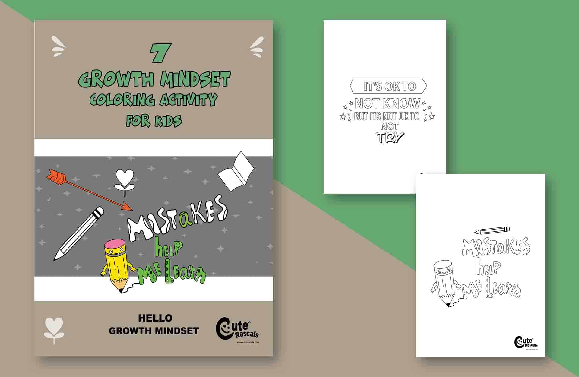 7 Free Coloring Pages For Growth Mindset In Kids