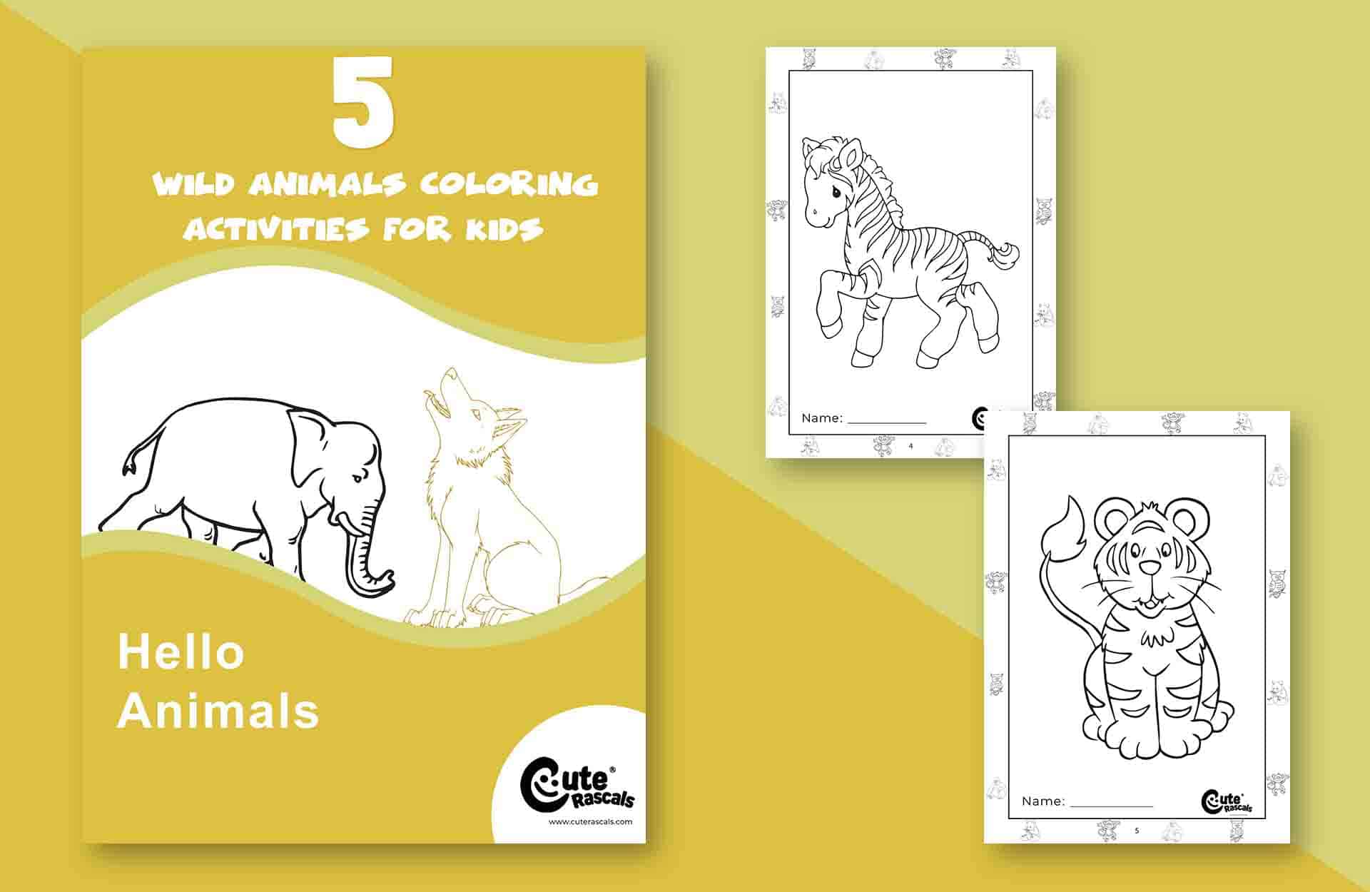 5 Amazing Wild Animal Coloring Pages For Kids' Playtime
