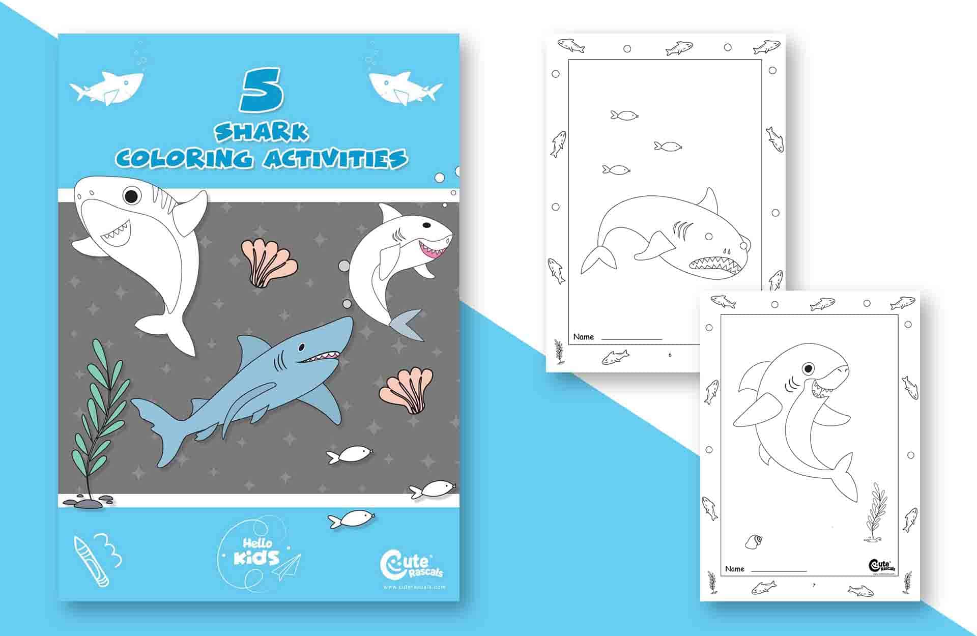Free! 5 Shark Coloring Pages You Need to Relax