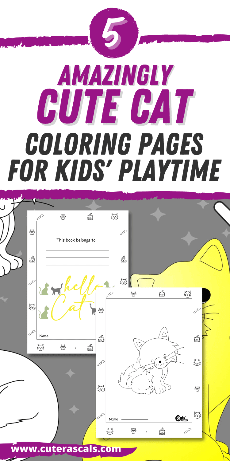5 Amazingly Cute Cat Coloring Pages for Kids' Playtime
