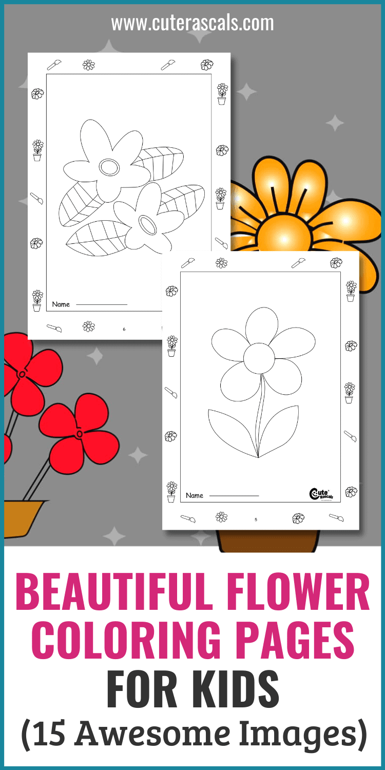 Beautiful Flower Coloring Pages for Kids (15 Awesome Images)