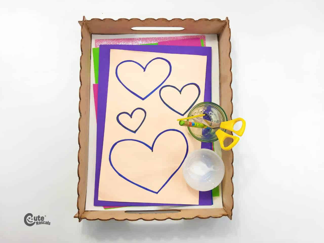 Materials Colorful Hearts Activity. Fun and easy Mothers Day crafts for preschoolers