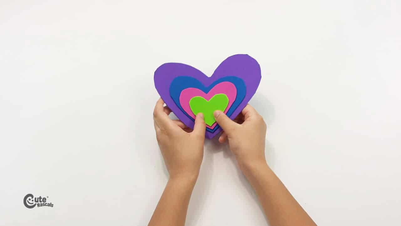 foamy hearts pieces. crafts for preschoolers
