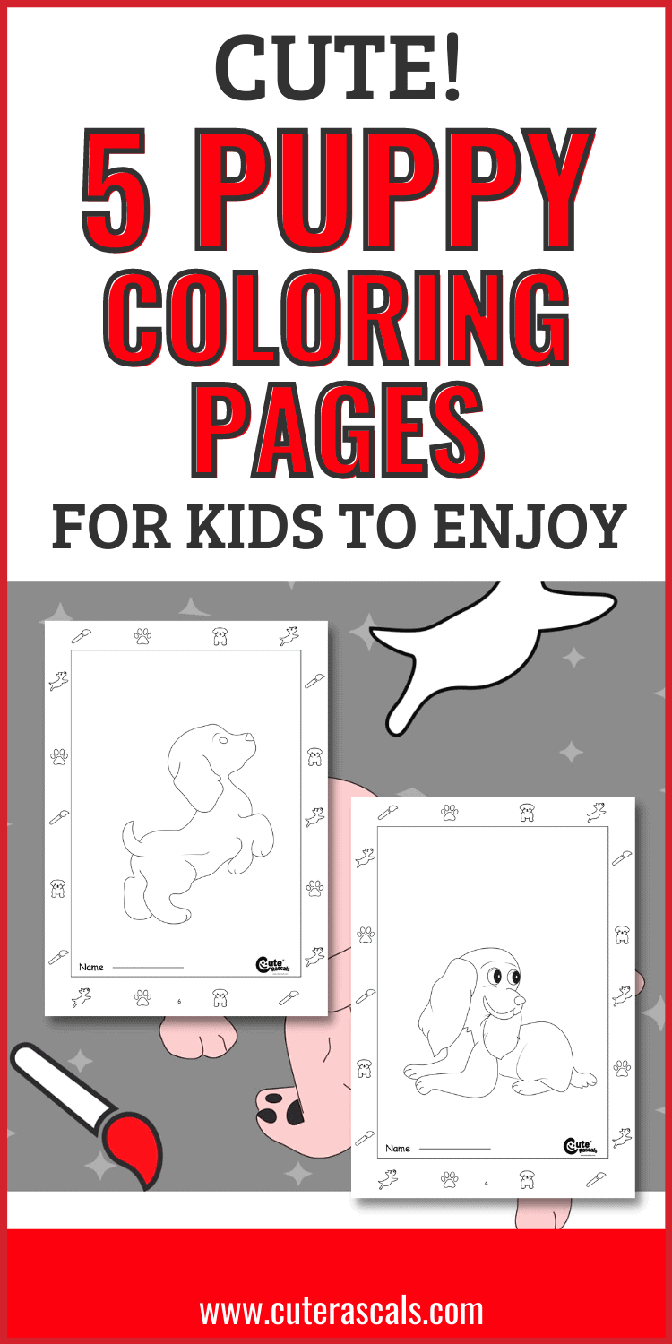 Cute! 5 Puppy Coloring Pages for Kids to Enjoy