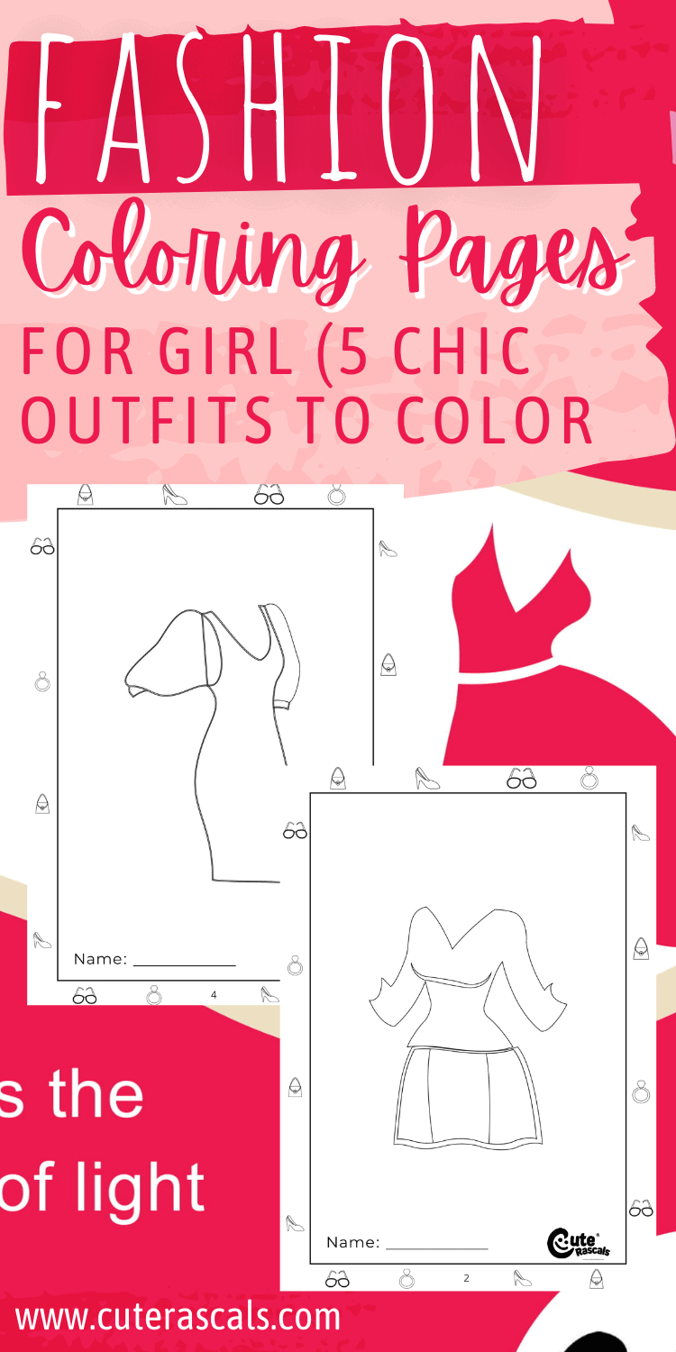 Fashion Coloring Pages for Girl (5 Chic Outfits to Color)
