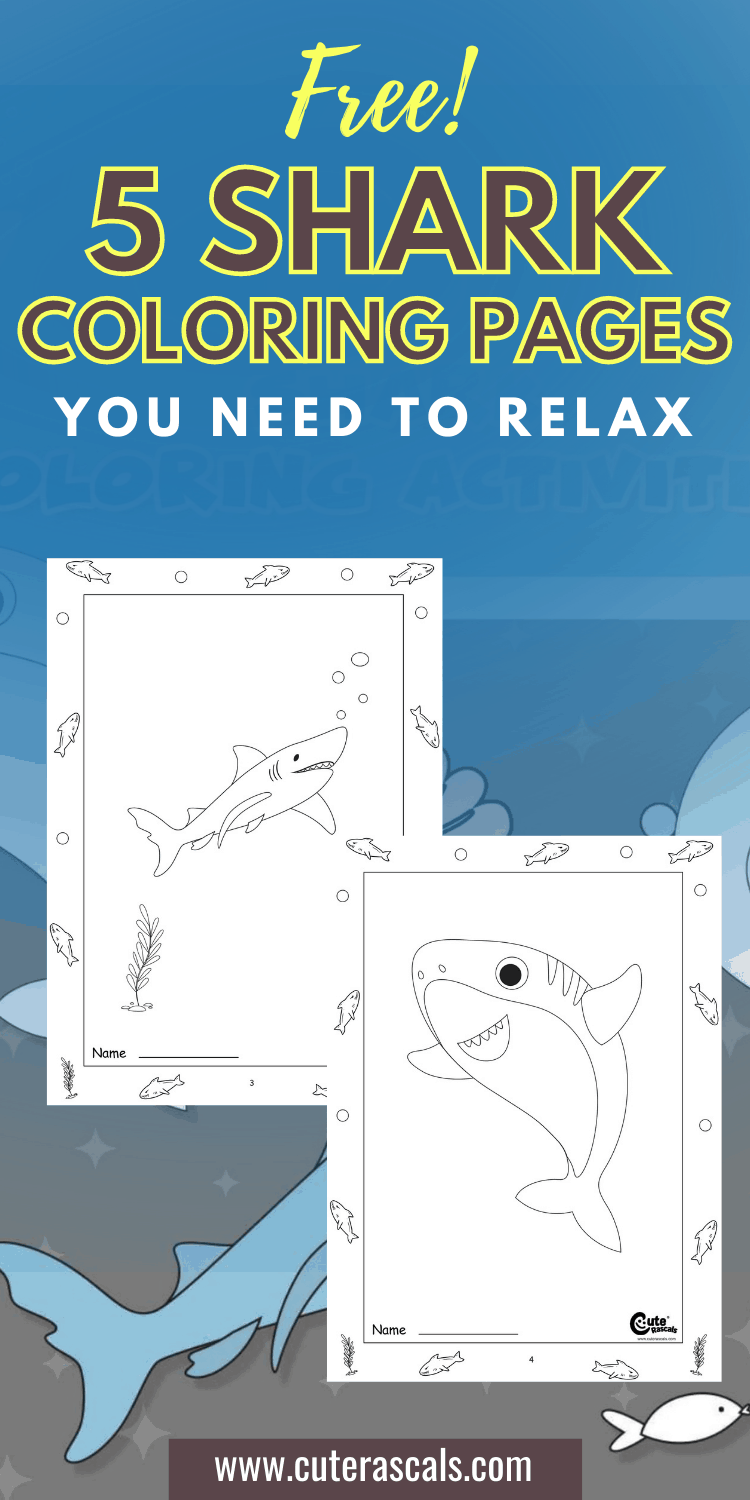 Free! 5 Shark Coloring Pages You Need to Relax