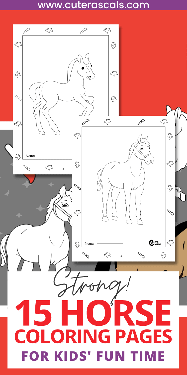 Strong! 15 Horse Coloring Pages for Kids' Fun Time