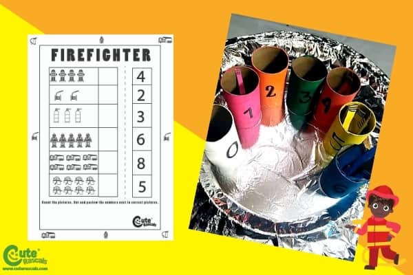 Colorful Fire Hoses Kindergarten Math Games Montessori Worksheets (4-6 Year Olds)