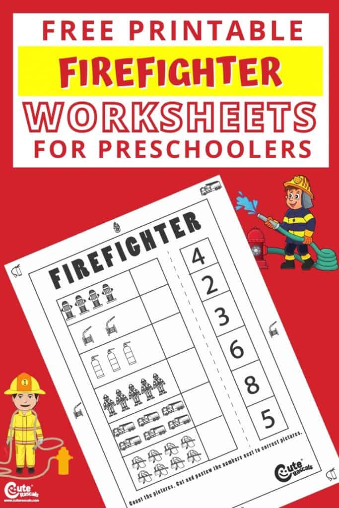 Free printable firefighter math worksheets for preschool
