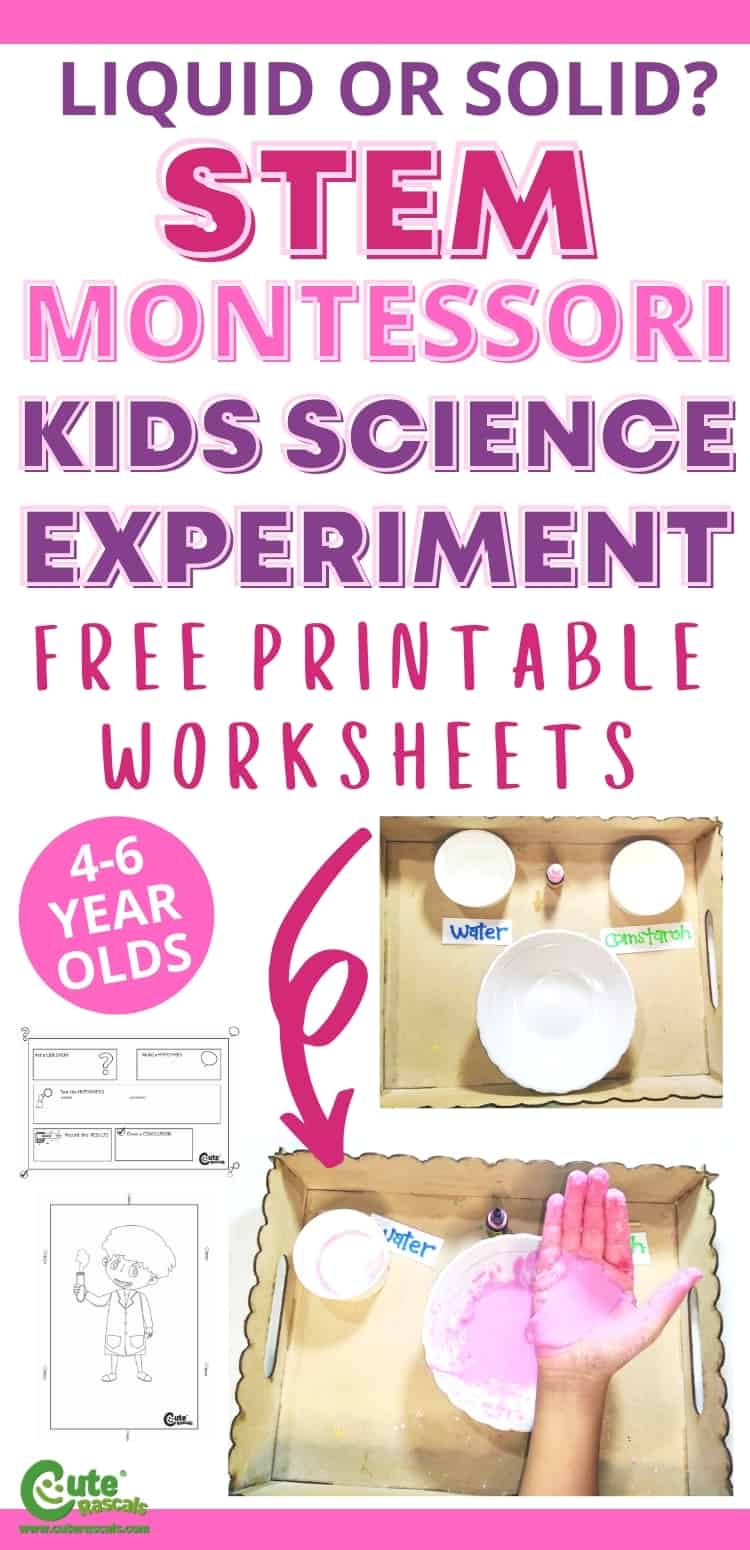 Creative and fun cool science experiments for preschoolers and learning liquid and solid.