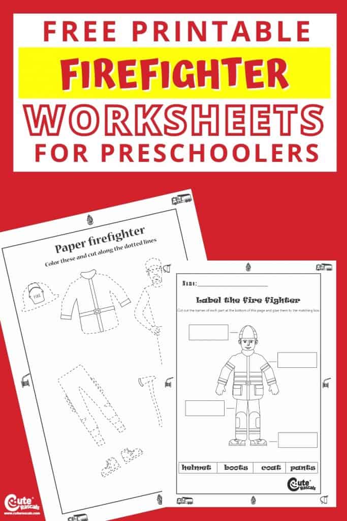 Free printable firefighter worksheets for kids