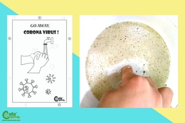 Fight Coronavirus by Washing Hands Fun Science Experiments Worksheets (4-6 Year Olds)