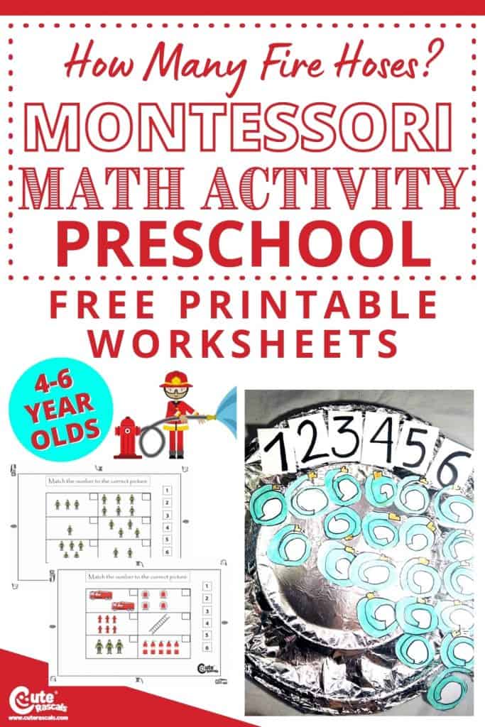 How many fire hoses? Check out this fun Montessori math counting games for preschoolers