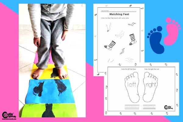 Jumping Feet Craft Gross Motor Activities for Kids with Worksheets (4-6 Year Olds)