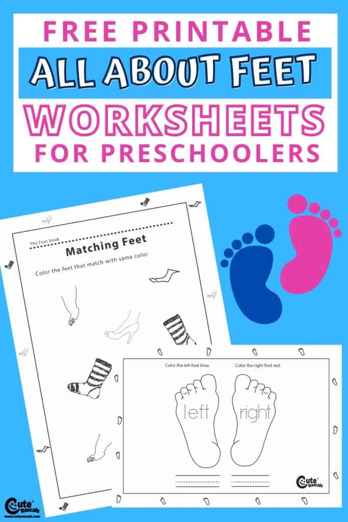 How to take care of feet. Free printable preschool worksheets.