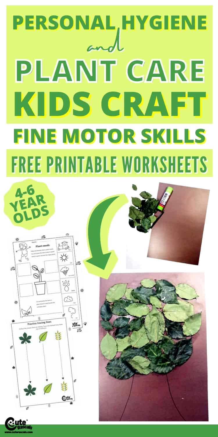 Fun plant care fine motor skills activity for children and a lesson of personal hygiene.