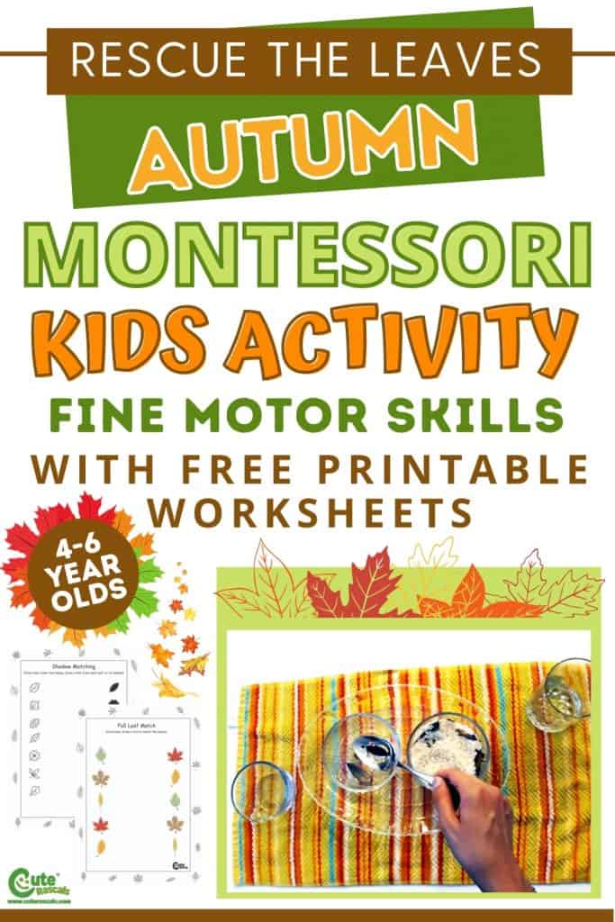 Rescue the leaves. Fun fine motor skills for preschool activity with free printable worksheets