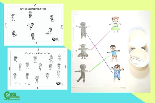Sporty Children Easy Craft Activities Montessori Worksheets (4-6 Year Olds)