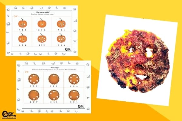 Sweet Pumpkin Cookies Sense of Taste Sensory Activity Worksheets (2-6 Year Olds)