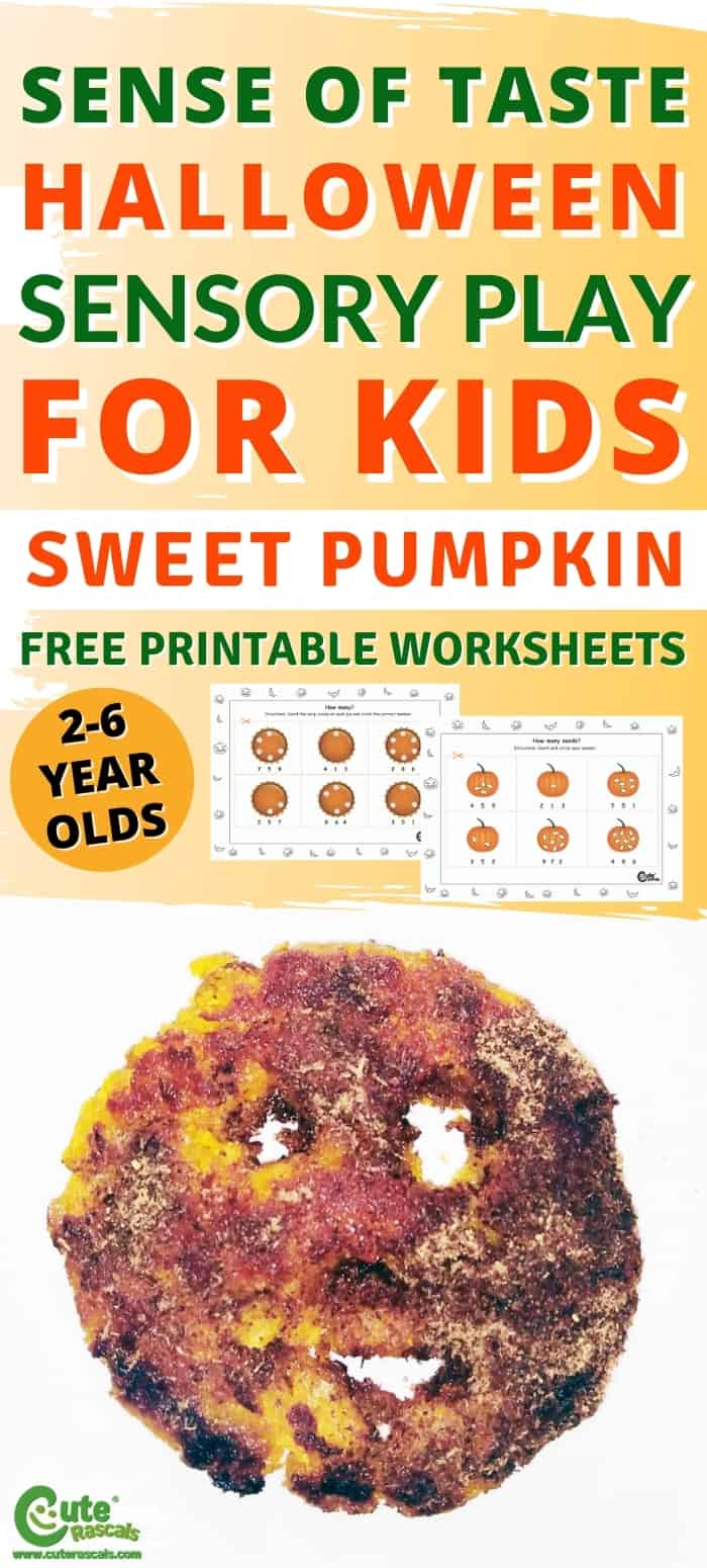 Fun, delicious and easy sensory play for preschoolers. Sweet pumpkin sense of taste activity