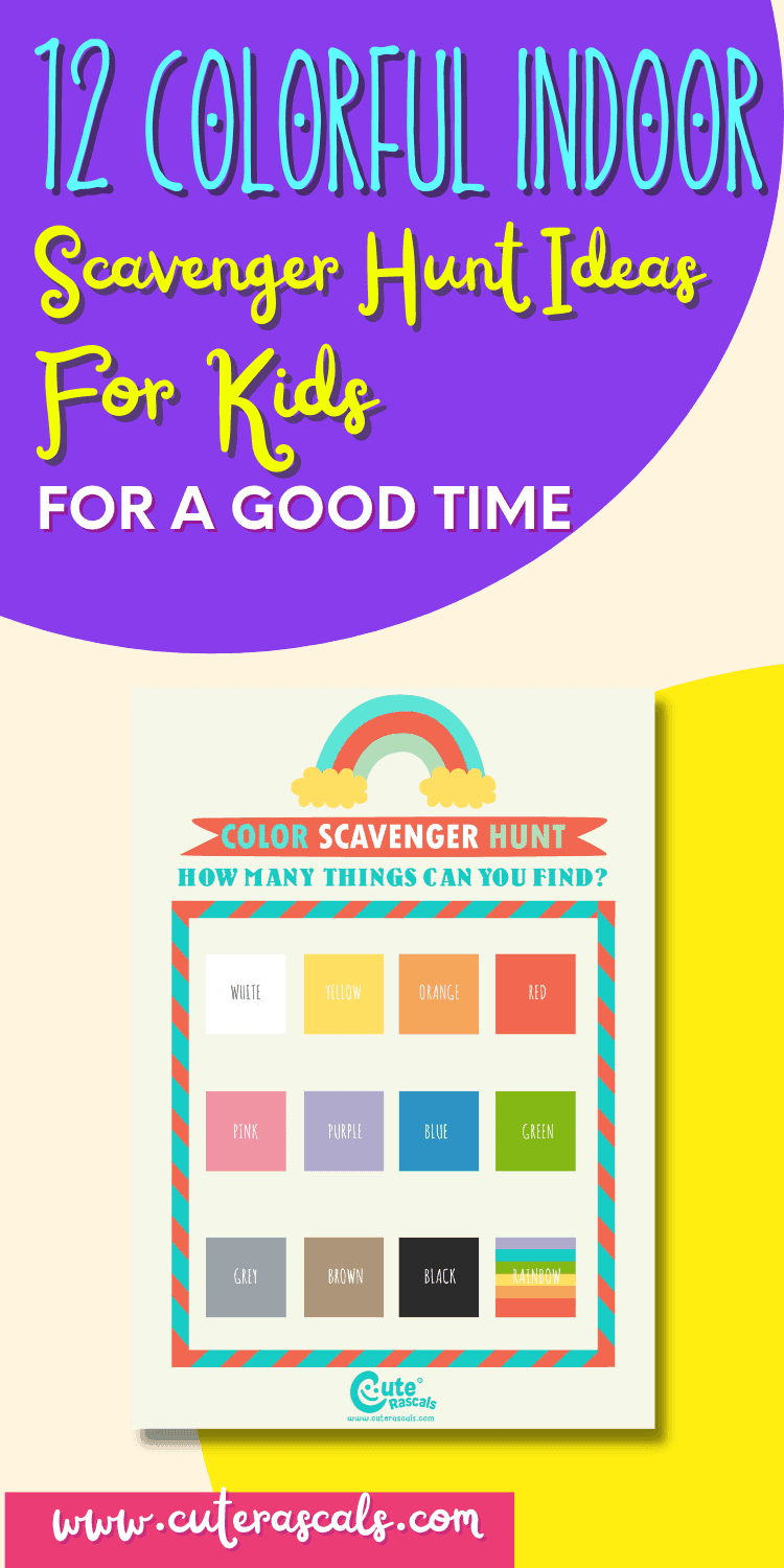Fun Indoor Scavenger Hunt For Kids Using Colors at Home