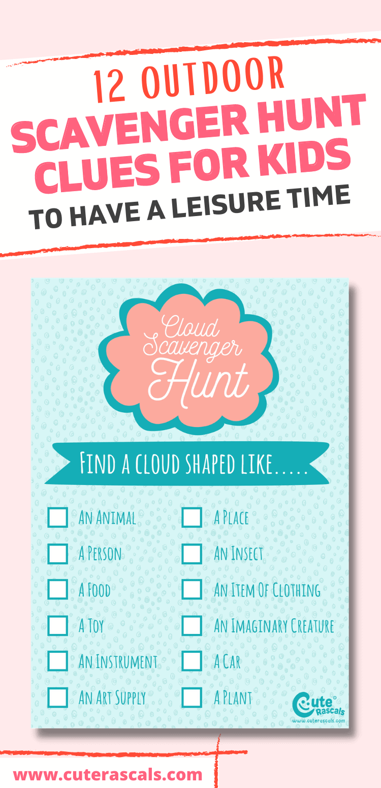 Beautiful outdoor scavenger hunt for kids to love clouds